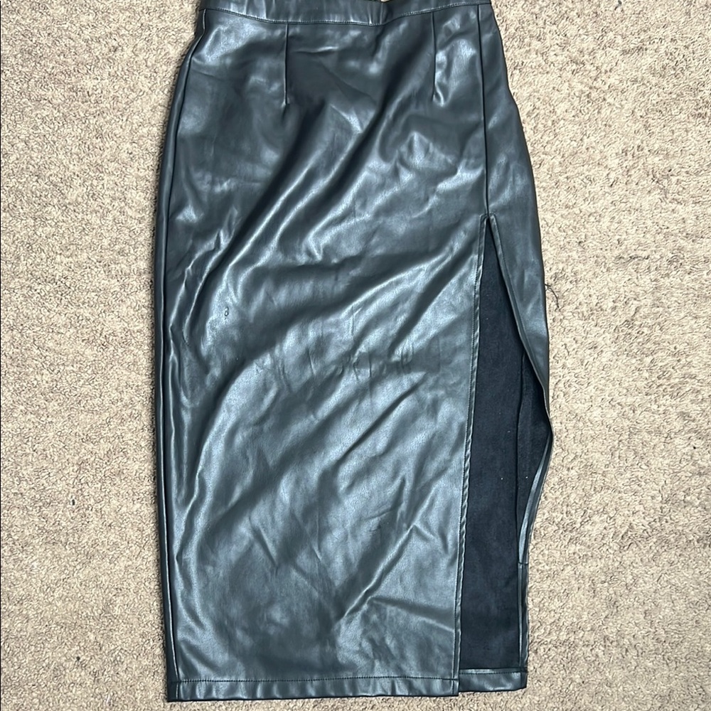 Forever 21 Black Midi Pencil Skirt with Slit